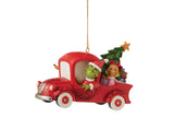 Grinch In Red Truck Ornament by Jim Shore