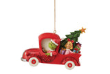 Grinch In Red Truck Ornament by Jim Shore