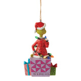 Grinch on Present Ornament by Jim Shore