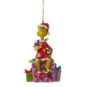 Grinch on Present Ornament by Jim Shore