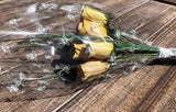 One Dozen Wood Rose Bouquet, Light Yellow