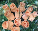 One Dozen Wood Rose Bouquet, Peach