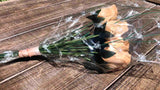 One Dozen Wood Rose Bouquet, Peach