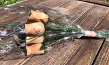 One Dozen Wood Rose Bouquet, Peach