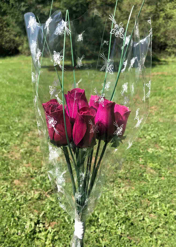 One Dozen Wood Rose Bouquet, Violet