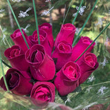 One Dozen Wood Rose Bouquet, Violet