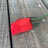 Orange Red Wooden Rosebud (price per stem)