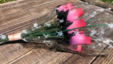 One Dozen Wood Rose Bouquet, Lavender & Red