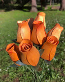 Orange Wooden Rosebud (price per stem)