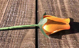 Orange Wooden Rosebud (price per stem)