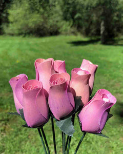 Light Lavender Wooden Rosebud (price per stem)