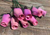 Light Lavender Wooden Rosebud (price per stem)