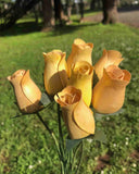 Light Yellow Wooden Rosebud (price per stem)