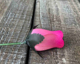 Pink & Hot Pink Wooden Rosebud (price per stem)