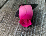 Pink & Hot Pink Wooden Rosebud (price per stem)