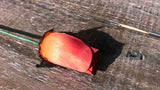 Orange & Burgundy Wooden Rosebud (price per stem)