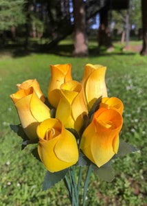 Yellow Wooden Rosebud (price per stem)