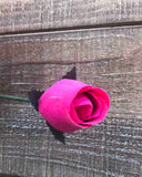 Hot Pink Wooden Rosebud (price per stem)