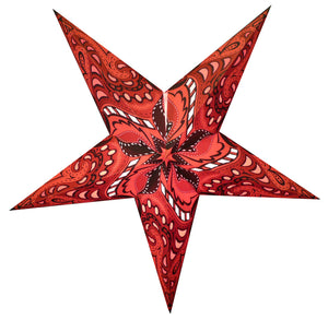 24" Red Paisley Paper Star Lantern (Light Not Included)