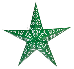 24" Green Punch Paper Star Lantern (Light Not Included)