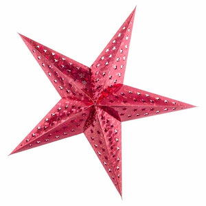 24" Red Hologram Paper Star Lantern (Light Not Included)