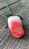 Ivory & Red Wooden Rosebud (price per stem)