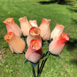 Ivory & Orange Wooden Rosebud (price per stem)