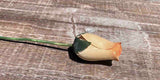 Ivory & Orange Wooden Rosebud (price per stem)