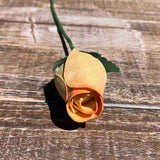 Ivory & Orange Wooden Rosebud (price per stem)