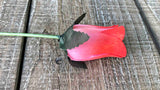 Coral & Red Wooden Rosebud (price per stem)