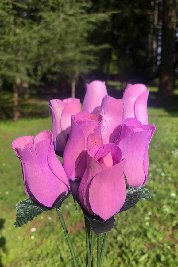 Lavender Wooden Rosebud (price per stem)