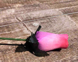 Lavender & Red Wooden Rosebud (price per stem)