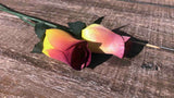 Yellow & Plum Wooden Rosebud (price per stem)