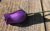 Dark Purple Wooden Rosebud (price per stem)