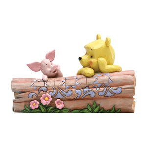 Pooh & Piglet Sitting on Log Disney Traditions Jim Shore