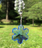 Medium Icicle Swarovski Crystal Snowflake Suncatcher