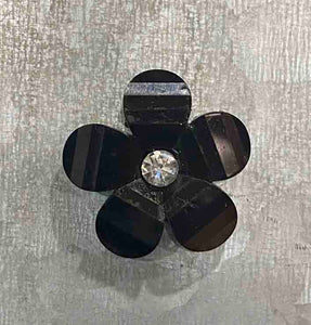 Black Flower Mini Magnet or Cover Minder