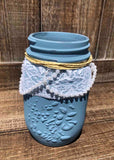 Painted Lace & Pearl Pint Jar