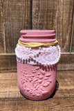 Painted Lace & Pearl Pint Jar