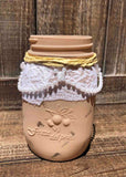 Painted Lace & Pearl Pint Jar