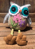 Floral Plush Dangle Leg Owl