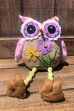 Floral Plush Dangle Leg Owl