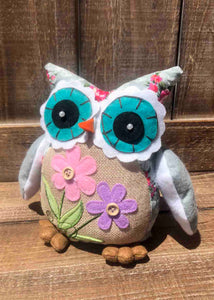 Floral Plush Owl