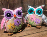 Floral Plush Owl