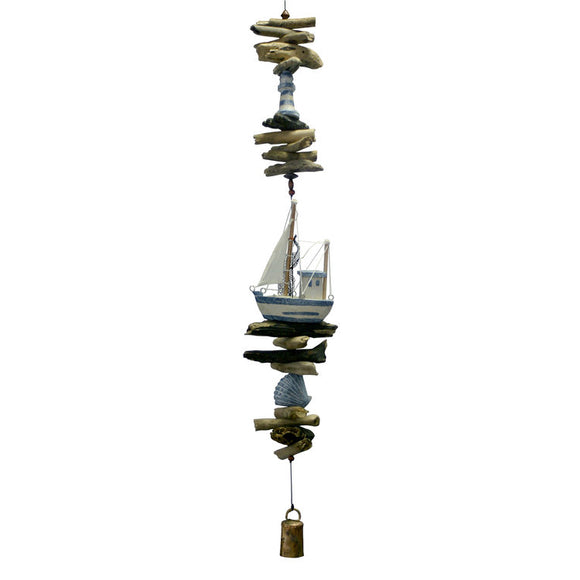 Work Boat & Lighthouse Bell Wind Chime