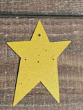 Yellow Painted Tin Primitive Star - 3 Sizes