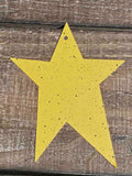 Yellow Painted Tin Primitive Star - 3 Sizes