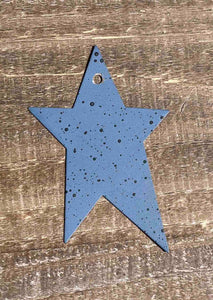 Blue Painted Tin Primitive Star - 3 Sizes