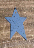 Blue Painted Tin Primitive Star - 3 Sizes