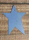 Blue Painted Tin Primitive Star - 3 Sizes